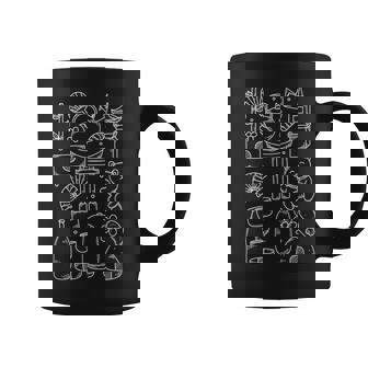 Diseño De Garabato Japonés Maneki Neko Torii Origami Sushi Tea Taza de café - Regaloses