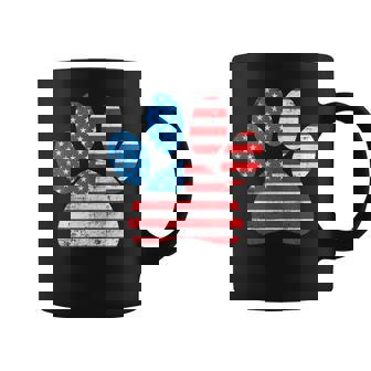 Dog America Flag Patriot Day Paw Print Flag 4Th Of July Coffee Mug - Monsterry