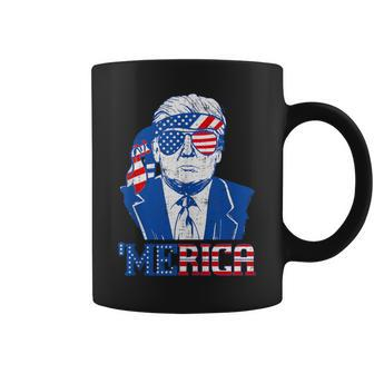 Donald Trump Merica Trump Sunglass Us Flag 4Th Of July Coffee Mug - Monsterry UK