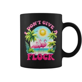 I Dont Give A Flock Retro Summer Vibes Flamingo Beach Coffee Mug - Monsterry