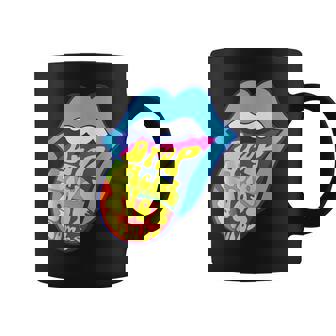 Drop Acid Not Bombs Trippy Psychedelic Tongue Lsd Coffee Mug - Monsterry