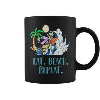 Eat Beach Repeat Ocean Hobby Beach Lover Pastime Summer Coffee Mug - Monsterry