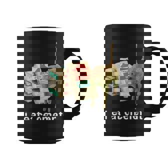 I Eat Cement Cursed Cat Oddly Specific Dank Meme Coffee Mug - Monsterry
