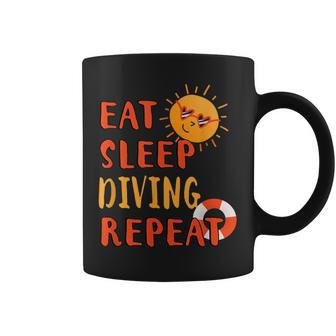 Eat Sleep Diving Repeat Diving Hobby Diver Pastime Summer Coffee Mug - Monsterry AU