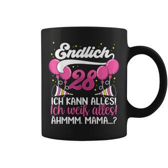 Endlich 28 Ich Kann Alles Ich Weiß Alles Ich Weiß Alles Birthday German Tassen - Geschenkecke