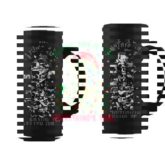 Everything Is Fine Christmas Lights Xmas Skeleton Halloween Coffee Mug - Thegiftio