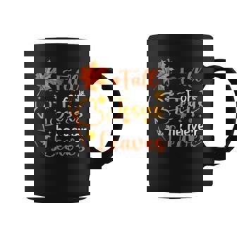 Fall For Jesus He Never Leaves Leaves Autumn Graphic Print Coffee Mug - Monsterry