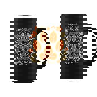 Fall Vine Leaf Dog Paw Print Autumn Maple Leaf Thanksgiving Coffee Mug | Seseable CA