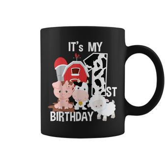 Farm Animals 1 Year Old It's My 1St Birthday Party Coffee Mug - Monsterry
