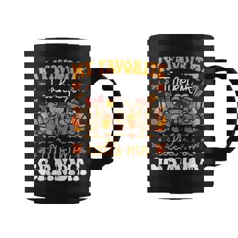 My Favorite Turkeys Calls Me Grandma Family Thanksgiving Coffee Mug - Monsterry