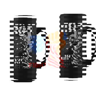 Fight Fight Fight American Flag Fist Coffee Mug - Thegiftio UK