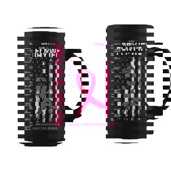 Her Fight Is My Fight I Wear Pink Wife Breast Cancer Flag Coffee Mug - Thegiftio UK