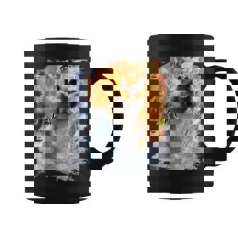 Fire And Ice Wolf Snowy Good And Evil Wolves Graphic Print Coffee Mug - Monsterry