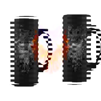 Fire Wolf For Men Cool Wolf Tattoo Coffee Mug - Monsterry
