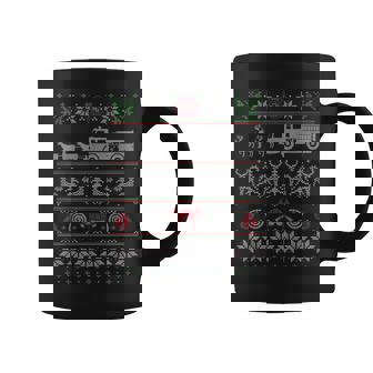 Firefighter Fire Truck Pulled By Reindeer Ugly Christmas Coffee Mug - Thegiftio UK