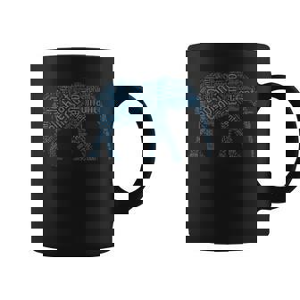 Get Fit & Wild Elephant Word Cloud In Many Languages Graphic Print Coffee Mug - Monsterry