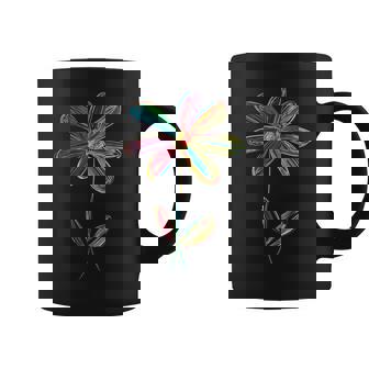 Flor Colorida Lindo Arte Gráfico Motivo Flor Taza de café - Regaloses