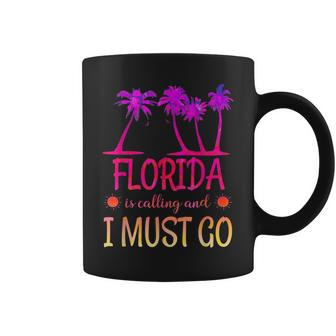 Florida Is Calling And I Must Go Summer Beach Vacation Coffee Mug - Monsterry AU