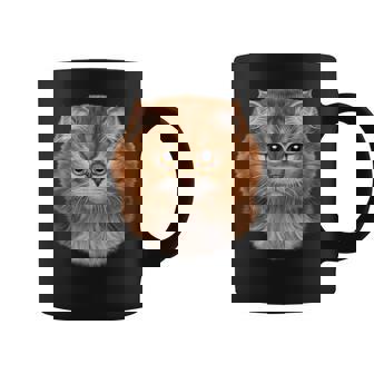 Fluffy Orange Cat Face Graphic Print Coffee Mug - Monsterry