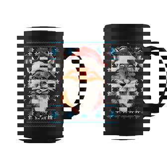 Foxes Santa Hat Ugly Christmas Sweater Foxes Lovers Holiday Coffee Mug | Mazezy
