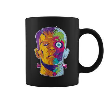 Frankenstein Monster Psychedelic Retro Horror Coffee Mug - Monsterry