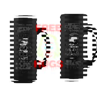 Free Hugs Halloween Evil Killer Scary Clown Horror Skeleton Coffee Mug - Monsterry