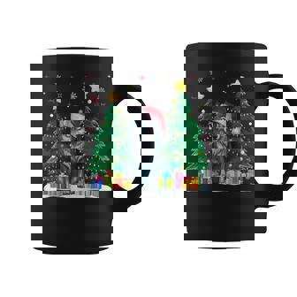 Animal Lovers Wolf Santa Hat Ugly Christmas Sweater Coffee Mug | Mazezy
