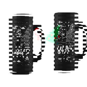 Black Cat Pushing Christmas Tree Over Cat What Coffee Mug | Seseable CA