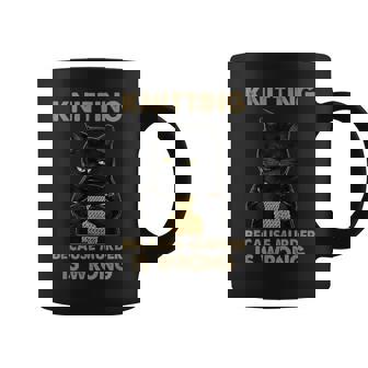 Cat Knits Knitting Because Murder Is Wrong Coffee Mug - Thegiftio