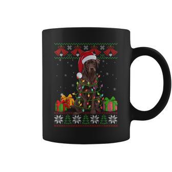 Dog Lovers Cute Dog Santa Hat Ugly Christmas Sweater Coffee Mug | Seseable UK