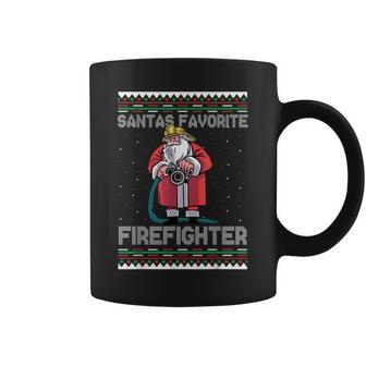 Firefighter Ugly Christmas Sweaters Coffee Mug | Seseable UK