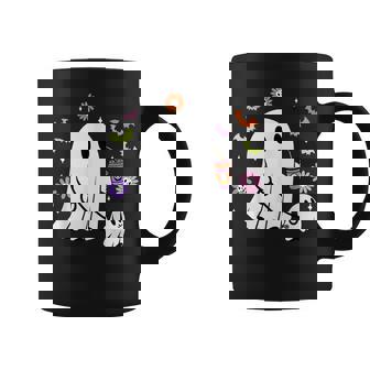 Ghost Walking Dog Spooky Ghost Coffee Halloween Dog Coffee Mug - Monsterry