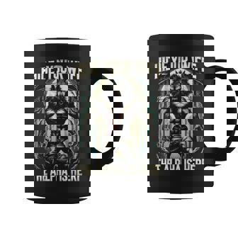 Graphic Hide Your Wife The Alpha Is Here Wolf Meme Coffee Mug - Seseable