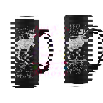 Just A Girl Who Loves Moose Cute Flower Animals Lover Coffee Mug - Monsterry