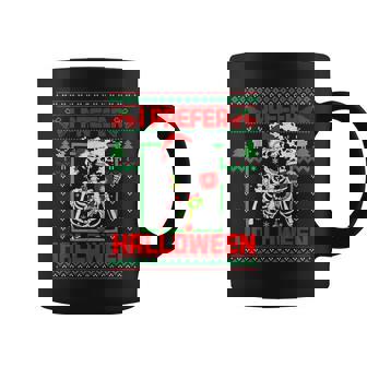 I Prefer Halloween Skeleton Ugly Christmas Sweater Coffee Mug - Thegiftio UK