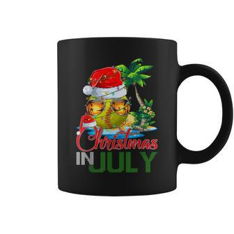 Softball Santa Hat Hawaiian Christmas In July Summer Coffee Mug - Monsterry CA