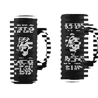 Tattoos Are For Felons Tattooed Skull Coffee Mug - Monsterry