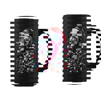 Tropical Pink Flamingo Christmas In July Hawaii Summer Coffee Mug - Monsterry