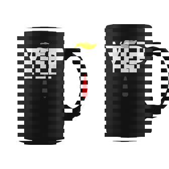 Trump 2024 Yep With Trump Hair And Red Necktie Maga Coffee Mug | Mazezy