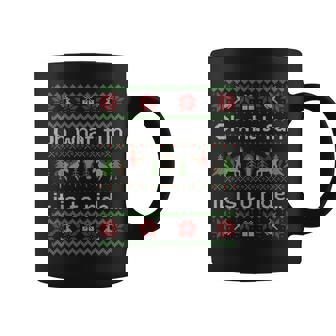 Ugly Sweater Christmas Horse Rider Riding Coffee Mug - Thegiftio