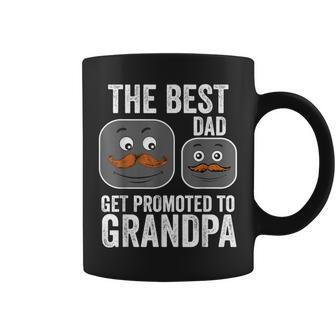 Vintage Mustache Best Dad Get Promoted To Grandpa Coffee Mug - Monsterry