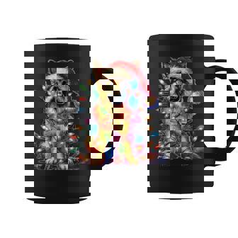 German Shepherd Christmas Lights Santa Hat Dog Lover Coffee Mug | Seseable UK