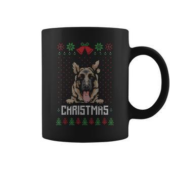 German Shepherd Dog Ugly Christmas Sweater Dog Lovers Coffee Mug | Seseable UK