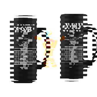 Gingerbread Man Oh Snap Christmas Volleyball Player Blocker Coffee Mug | Mazezy