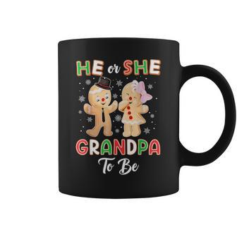 Gingerbread He Or She Grandpa To Be Christmas Gender Reveal Coffee Mug - Monsterry