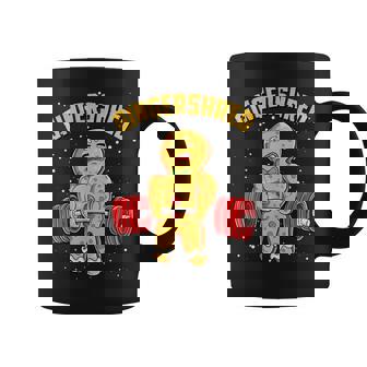 Gingershred Gingerbread Man Gym Bodybuilding Christmas Graphic Print Coffee Mug - Monsterry