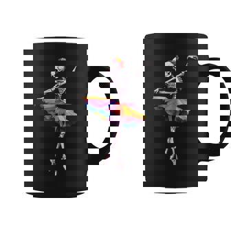 Girls Halloween Dancing Skeleton Rainbow Ballerina Coffee Mug - Seseable