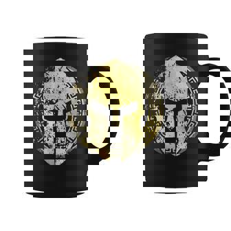 Gladiador Casco Símbolo Espartano Oro Esparta Mitología Gimnasio Taza de café - Regaloses