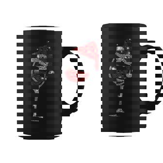 Glass Of Red Wine Santa Hat Christmas For Family Taza de café - Regaloses