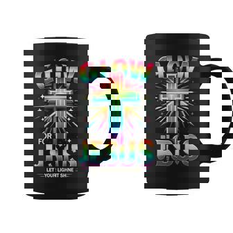 Glow Jesus Let Your Lights Faith Cros Christian Tie Dye Coffee Mug - Monsterry